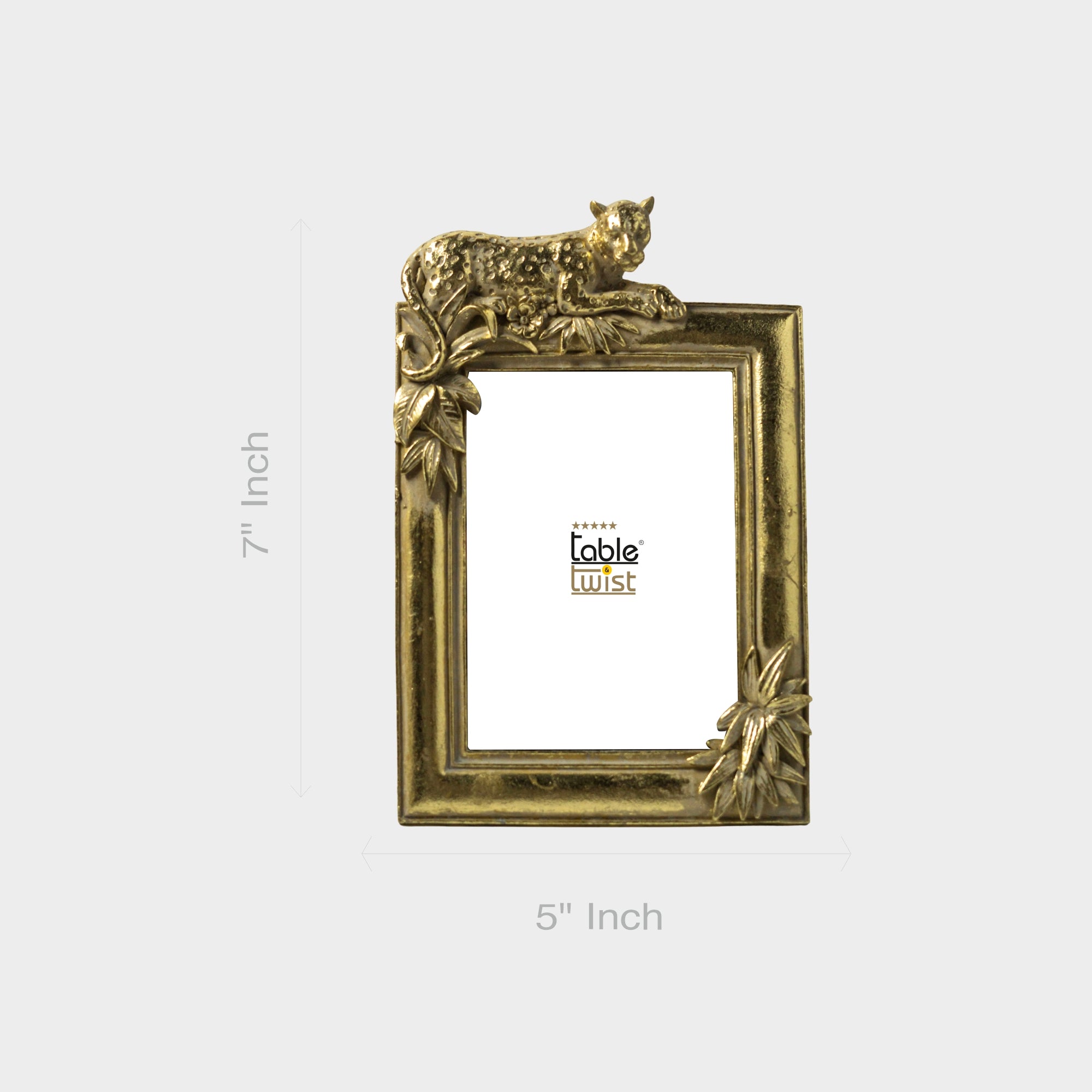 Gold-Finish Floral Resin Photo Frame..