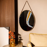 Gold-Framed Round Mirror