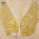 Gold Angel Wings Gold Leaf Feather Wall  Painting.