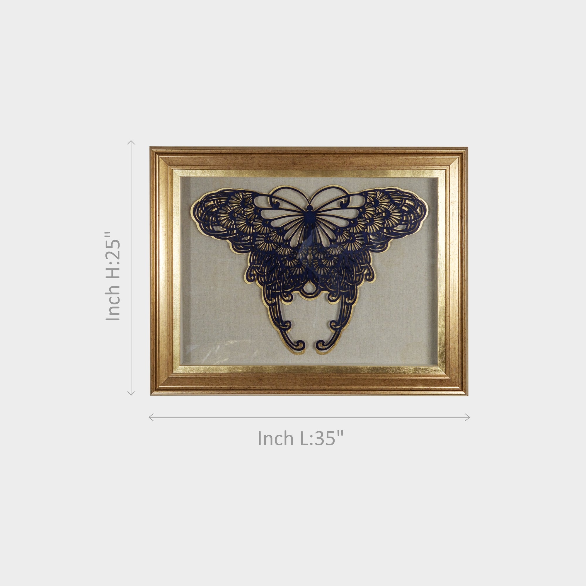 Gold Frame Butterfly Art.