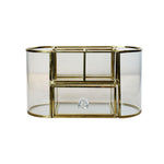 Gold Glass Perfume Cosmetic Display Case