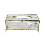 Gold Glass Tissue Box.