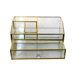 Gold Makeup Organizer with Drawer.