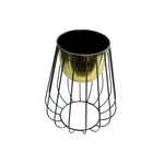 Gold Metal Planter with Spoke Stand.