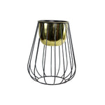 Gold Metal Planter with Spoke Stand