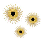 Gold Metal Sunburst Decorative Wall Mirror.