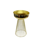 Gold Round Metal Single Planter.