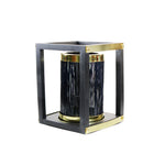 Gold and Black Mild Steel T-Light Candle Lantern.