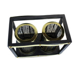 Gold and Black Mild Steel T-Light Candle Lantern (Set of 2).