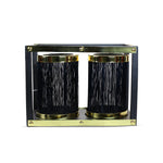 Gold and Black Mild Steel T-Light Candle Lantern (Set of 2)