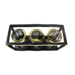 Gold and Black Mild Steel T-Light Candle Lantern (Set of 3).