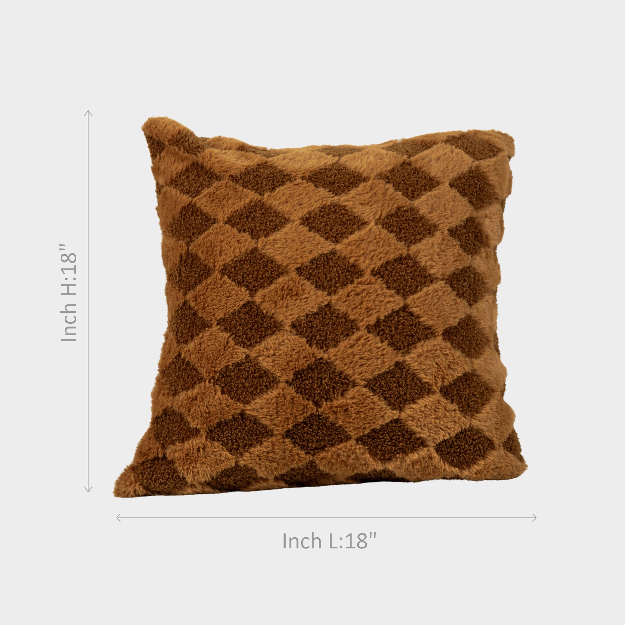 Golden Brown Diamond Pattern Cushion 