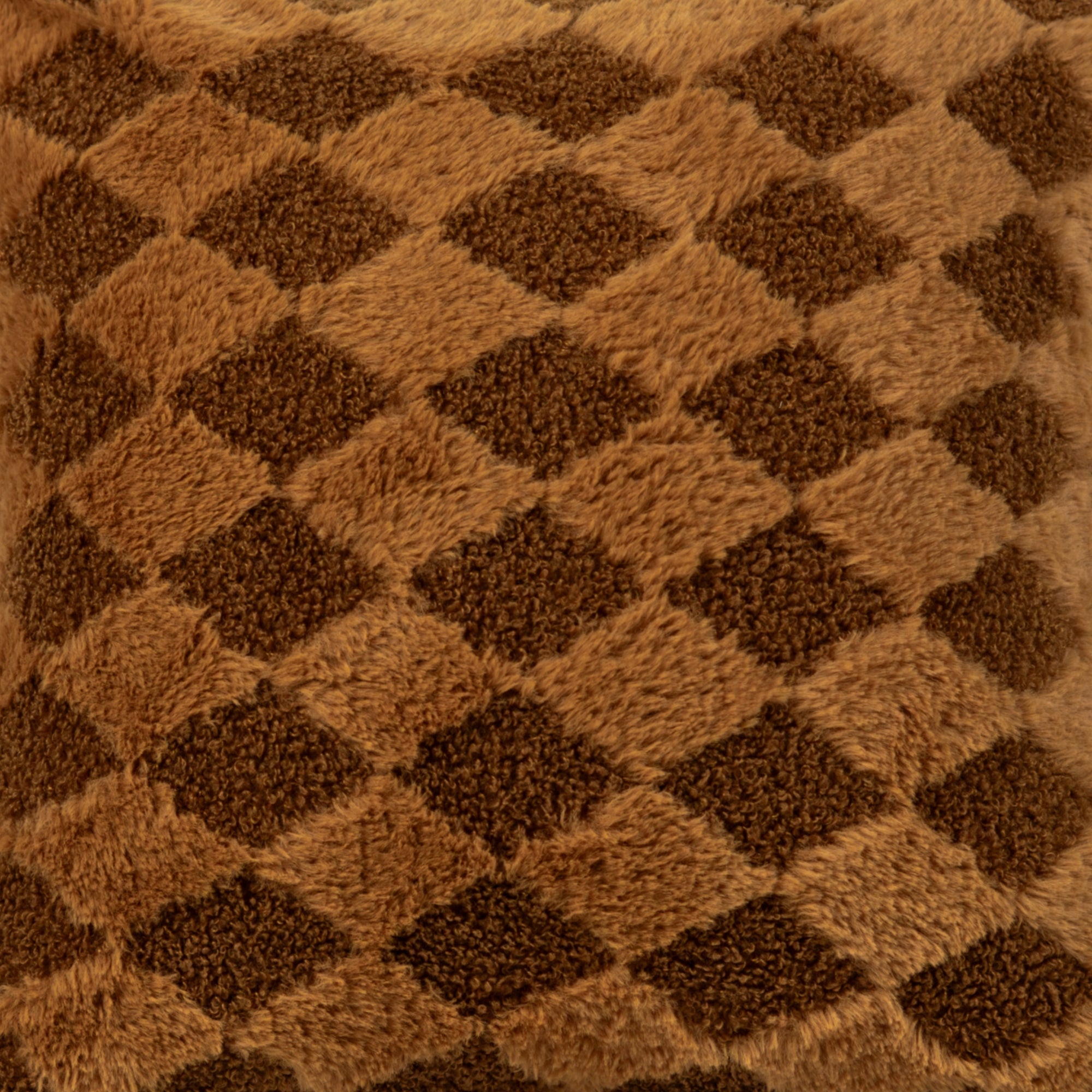 Golden Brown Diamond Pattern Cushion Cover.