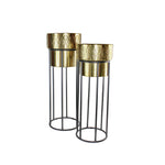 Golden Era Metallic Indoor Planter Set of 2