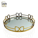 Golden Glass Round Vanity Tray