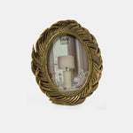 Golden Leaf Oval Resin Photo Frame.