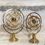 Golden Metal Armillary Sphere Decor.