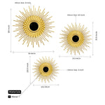 Golden Metal Sunburst Decorative Wall Mirror.