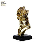 Golden Resin Panther Head Statue.