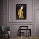 Golden Serenity: Girl in Aesthetic Yellow Coat Canvas Art