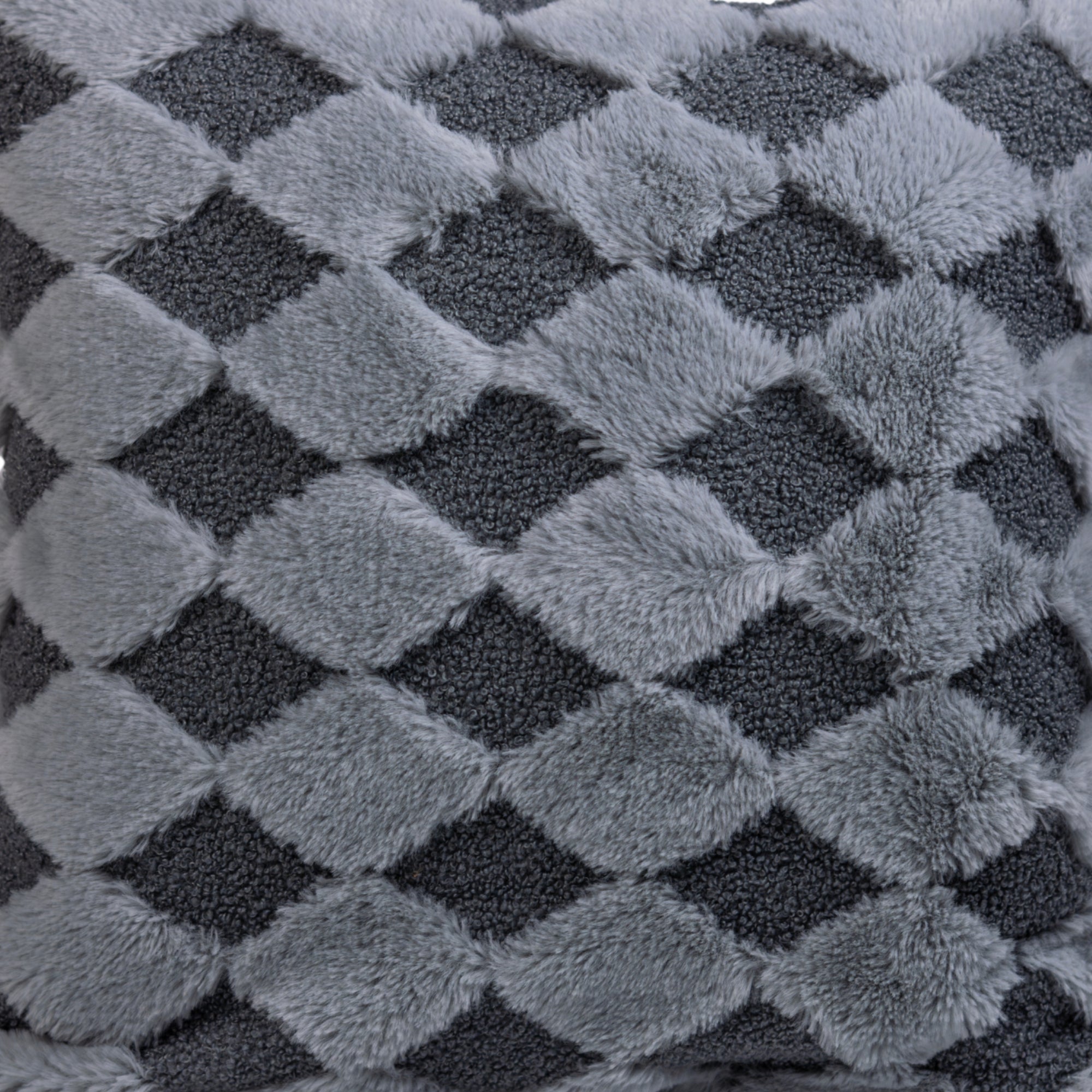 Gray Diamond Pattern Cushion Cover.