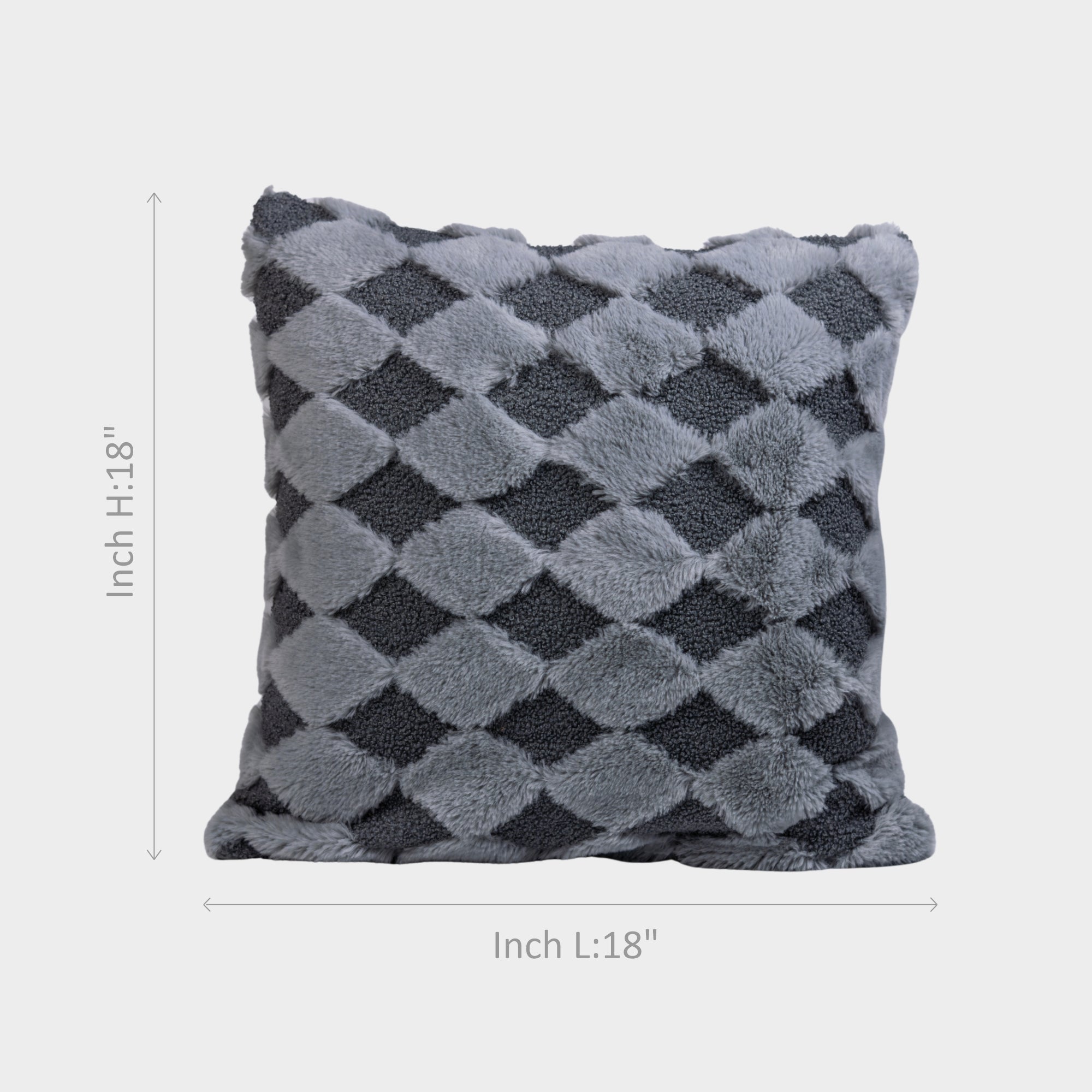 Gray Diamond Pattern Pillow Cover.