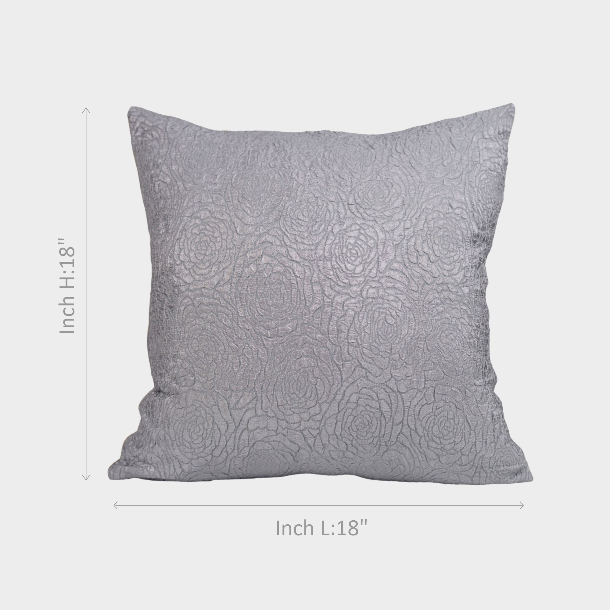 Gray Floral Design Cushion Cover.