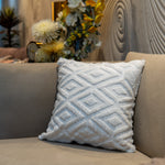 Gray Luxurious Diamond-Textured Throw Pillows