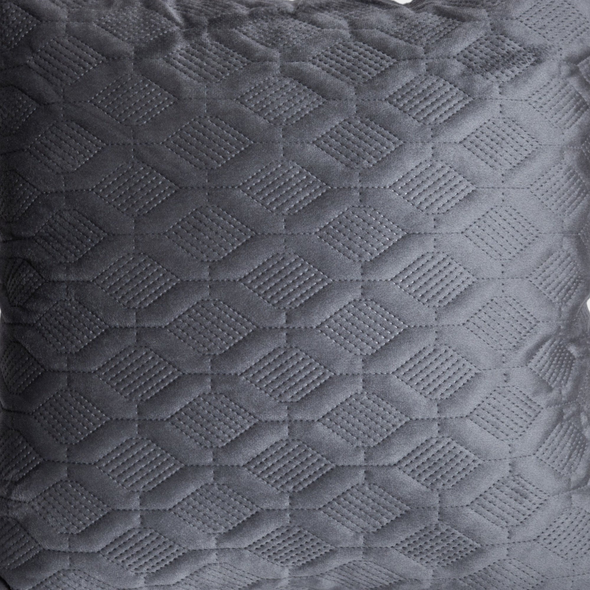  Gray Textured Diamond Pattern Cushion Cover