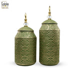 Green Ceramic Rani Jar with Lid