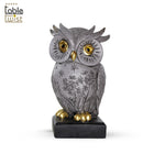 Grey Lucky Owl Resin Art Figure