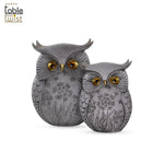 Grey Owl Ornament adorned with Gold Accents