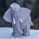 Grey resin Geometric Elephant