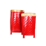 Handmade Red Multipurpose Bamboo Basket with Stand