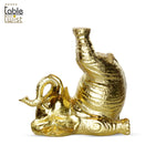 Happy Golden Elephant Sculpture