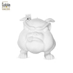 Happy Modern White Bulldog Statue