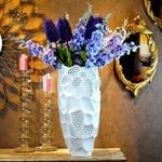 Hollow Design Shaped Ceramic Vase.