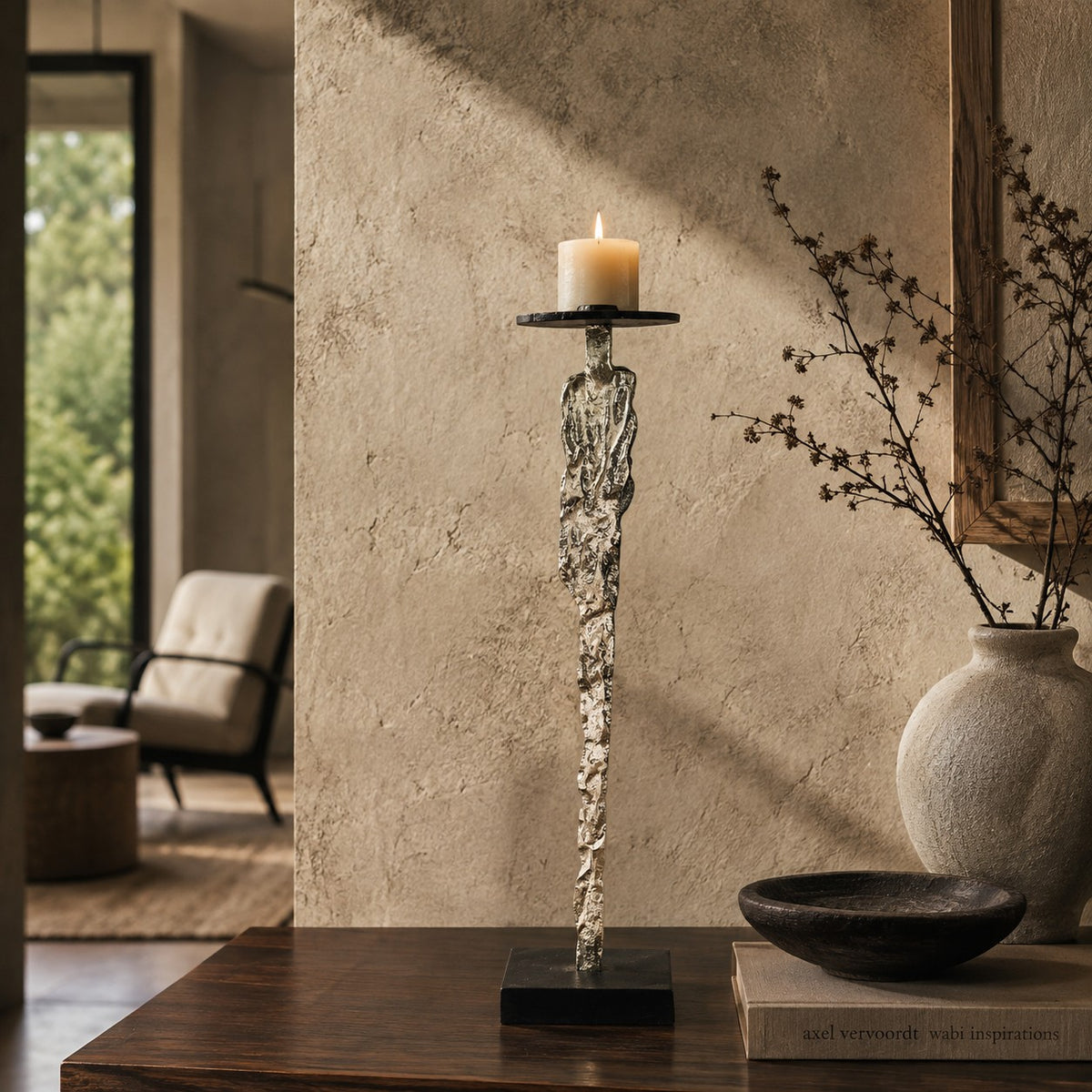 Human Figure Metal Candle Stand Large