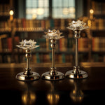  Lotus Design Metal Glass Candle Holders