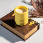 Love Your Life Scented Soy Candle - Bright Yellow Jar (300g)