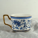 Luxury Blue Floral cup Tea set