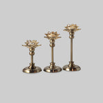 Luxury Lotus Design Metal Glass Candle Holders