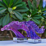 Majestic Purple Resin Horses Sculpture