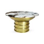 Marble Center Table featuring a Drum Gold Base