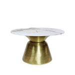  Marble Center and Coffee Table featuring a gold metal base
