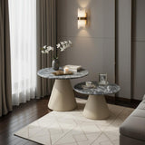 Marble Top Nesting Side Tables with Metal Base..