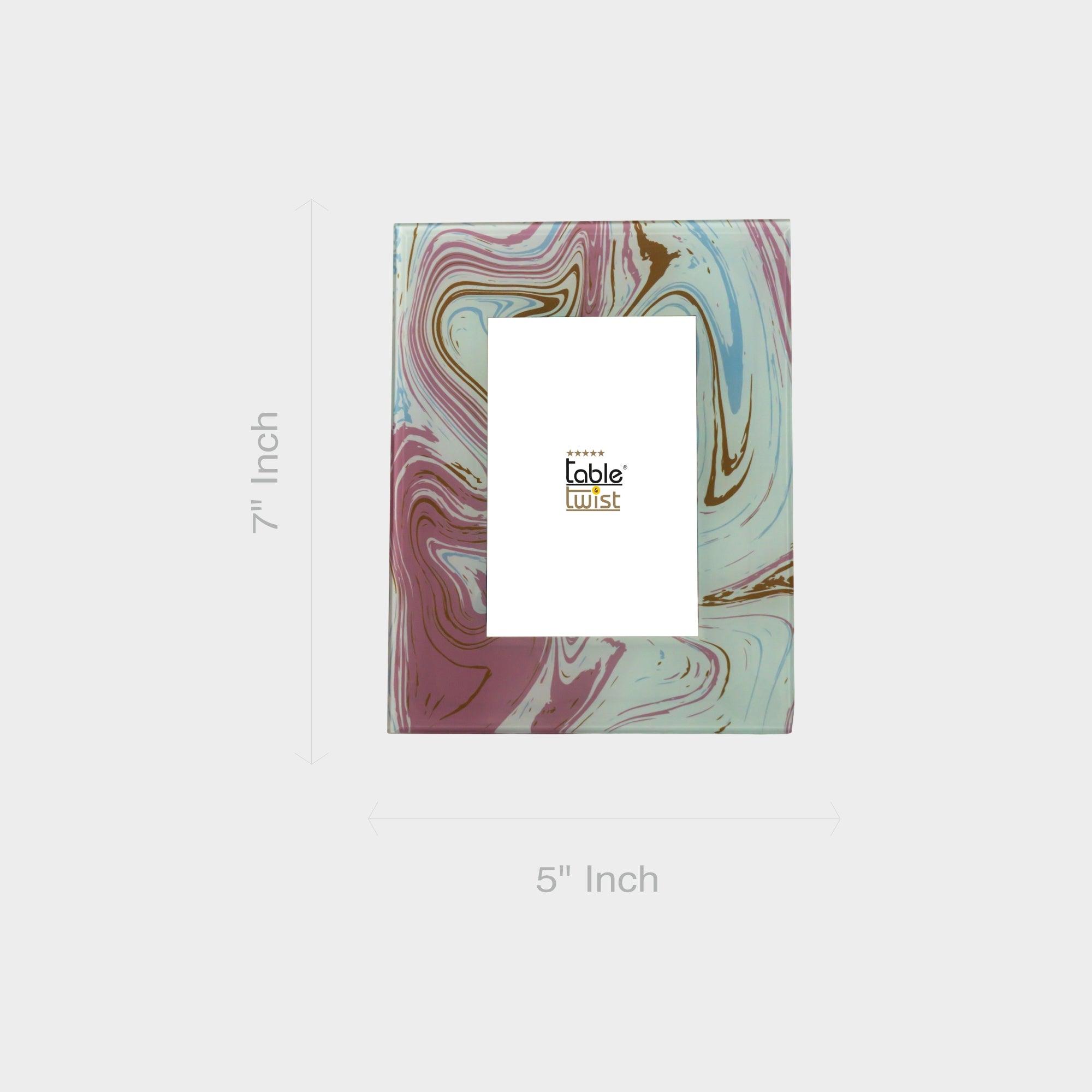 Marbled-Look Glass Photo Frame