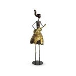 Metal Hawaiian Musician Lady Table Decor.