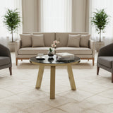 Metal Top Coffee Table with Metal Base