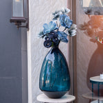 Midnight Blue Hand-Blown Glass Vase